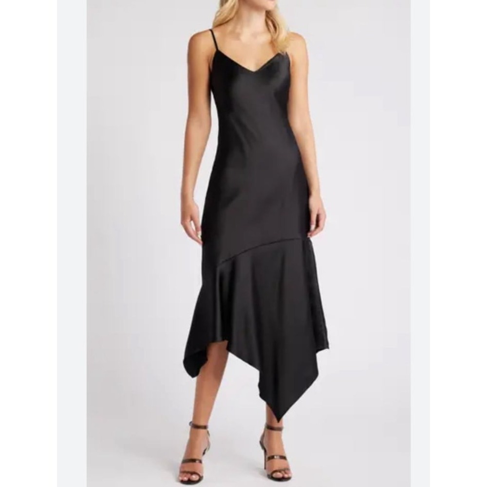 Steve‎ Madden Lucielle Handkerchief Hem Satin Slipdress size Small NWT